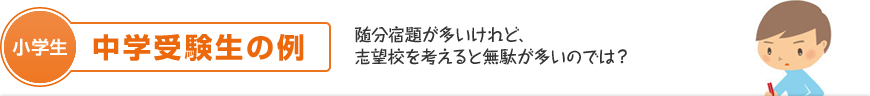 小学生：中学受験生の例 随分宿題が多いけれど、志望校を考えると無駄が多いのでは？